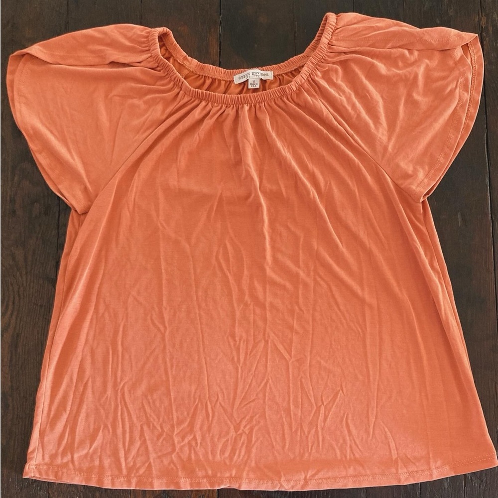 Green Envelope Orange Flower Women’s Blouse